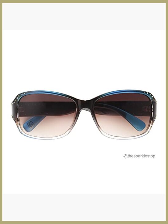 Studded Square Sunglasses with Impact Resistant Lenses